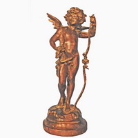 Bronze cherub statue