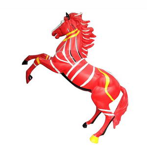 Painted fiberglass horse
