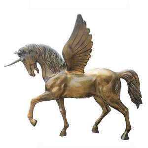 Bronze finish unicorn statue