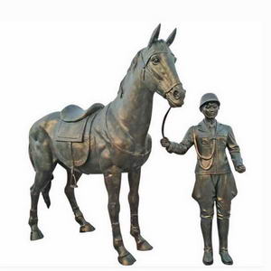 Horse with soldier sculpture