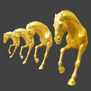 two legged horse statue