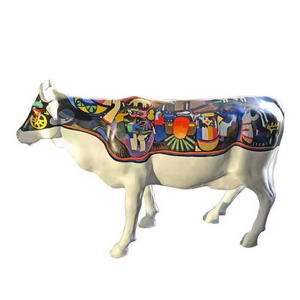 Painted cow statue