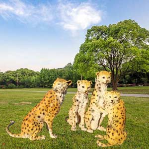 Leopard garden statues