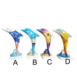 painted dolphin statues