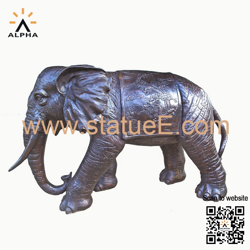 Bronze elephant statue