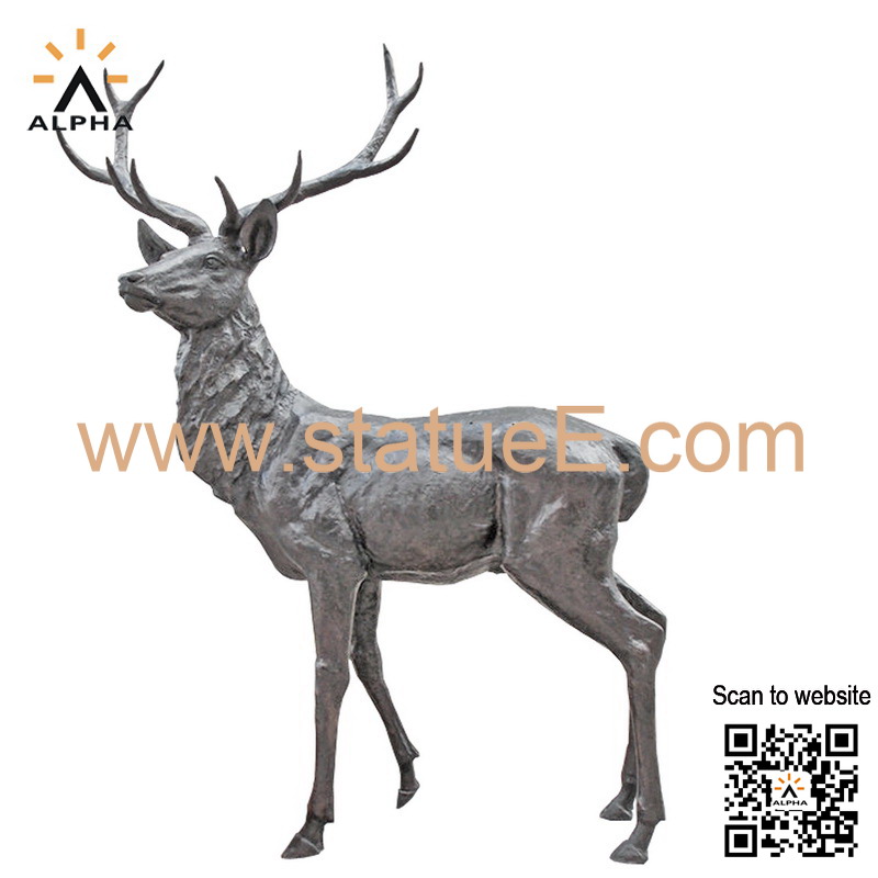 Bronze stag statue