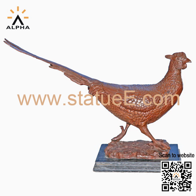 Bronze pheasant statue