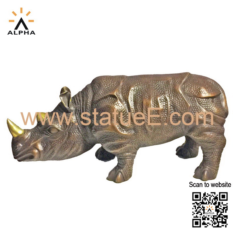 Bronze rhinoceros statue