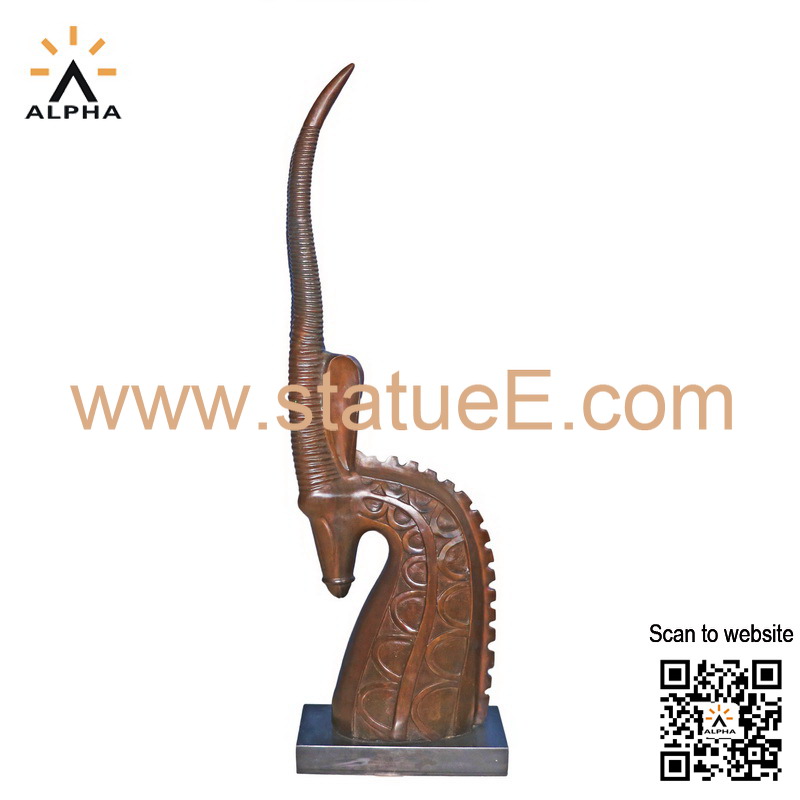 Bronze animal head