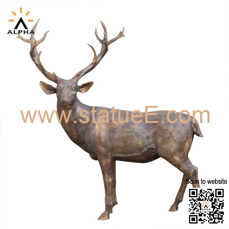 Bronze stag statue