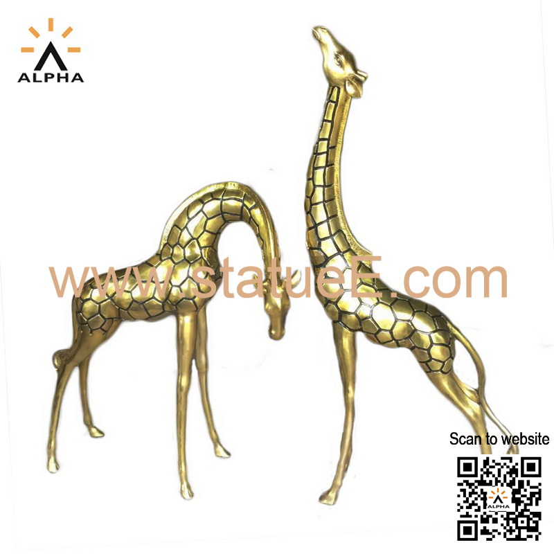 Bronze giraffe statue