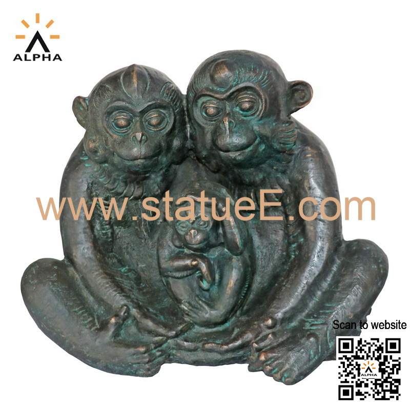 Bronze monkey statue