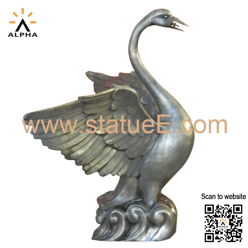 Bronze swan fountain