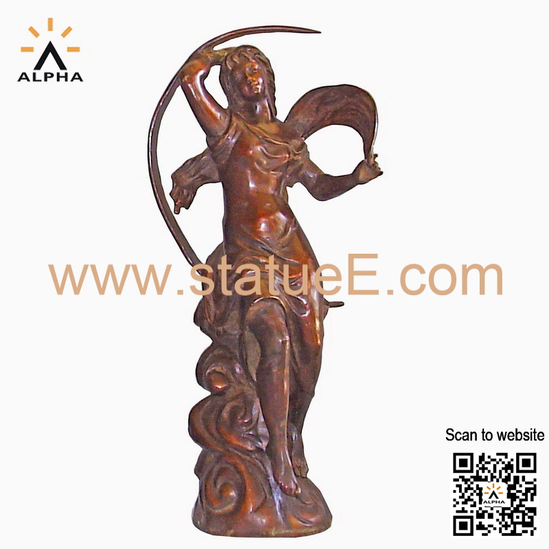 Bronze woman statue