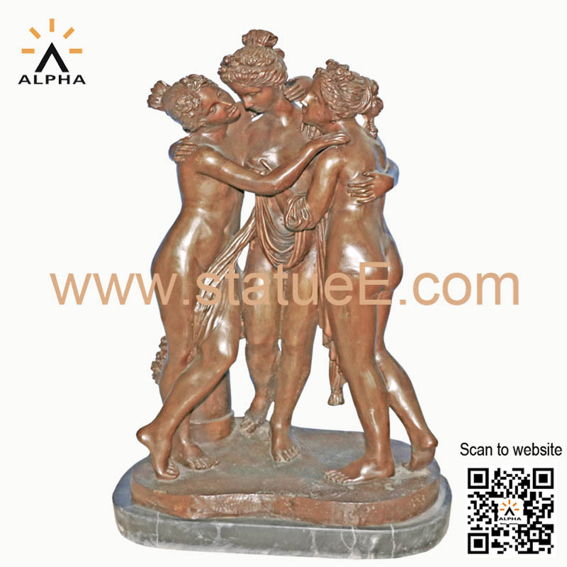 bronze Three graces statue