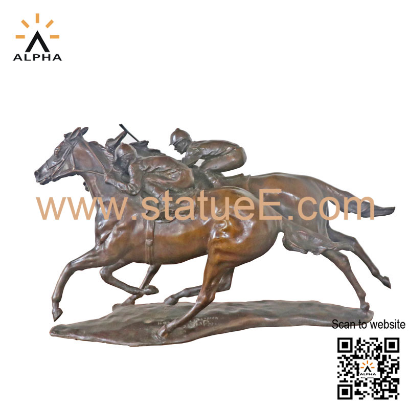 Horse racing statue