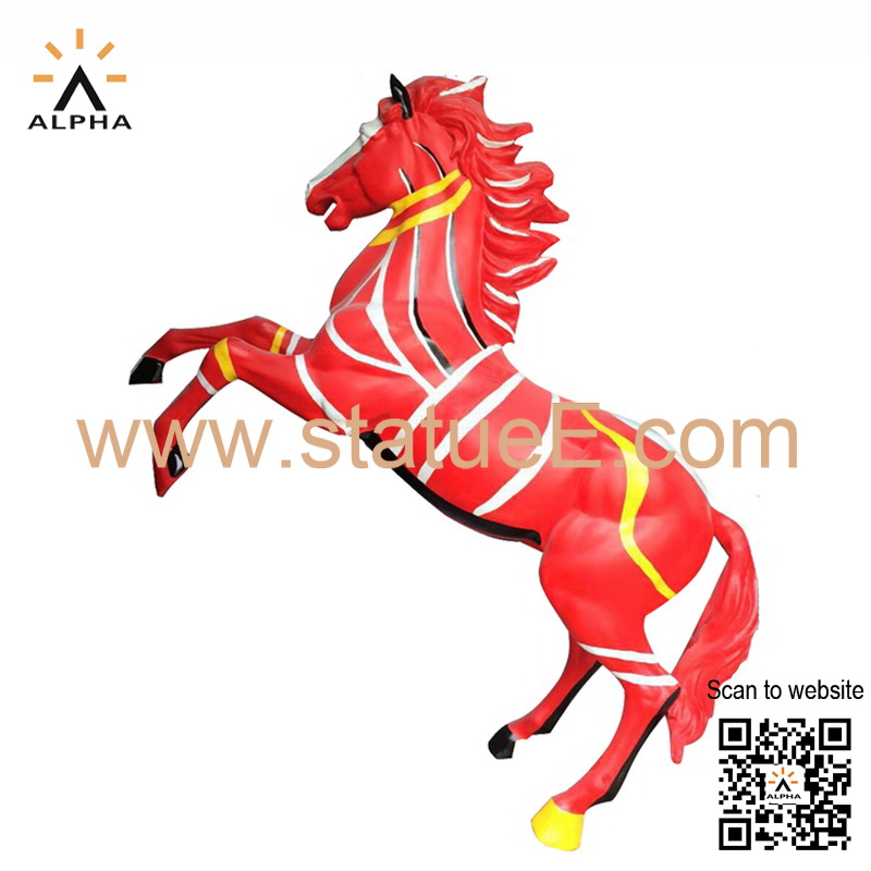 Painted fiberglass horse