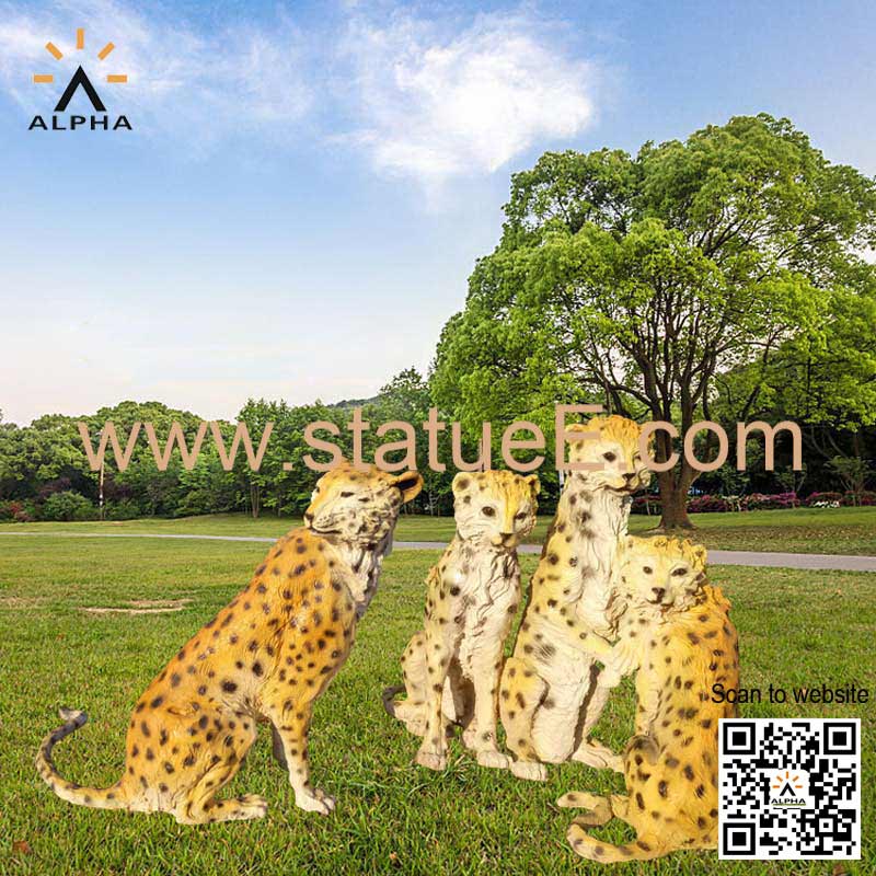 Leopard garden statues