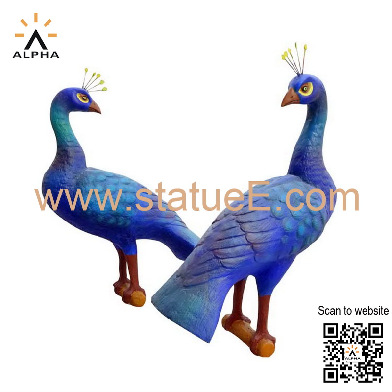 peacock garden statues