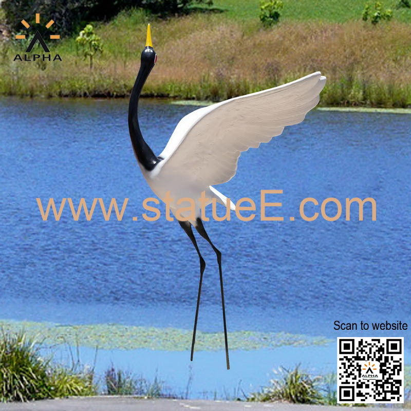 outdoor crane statues