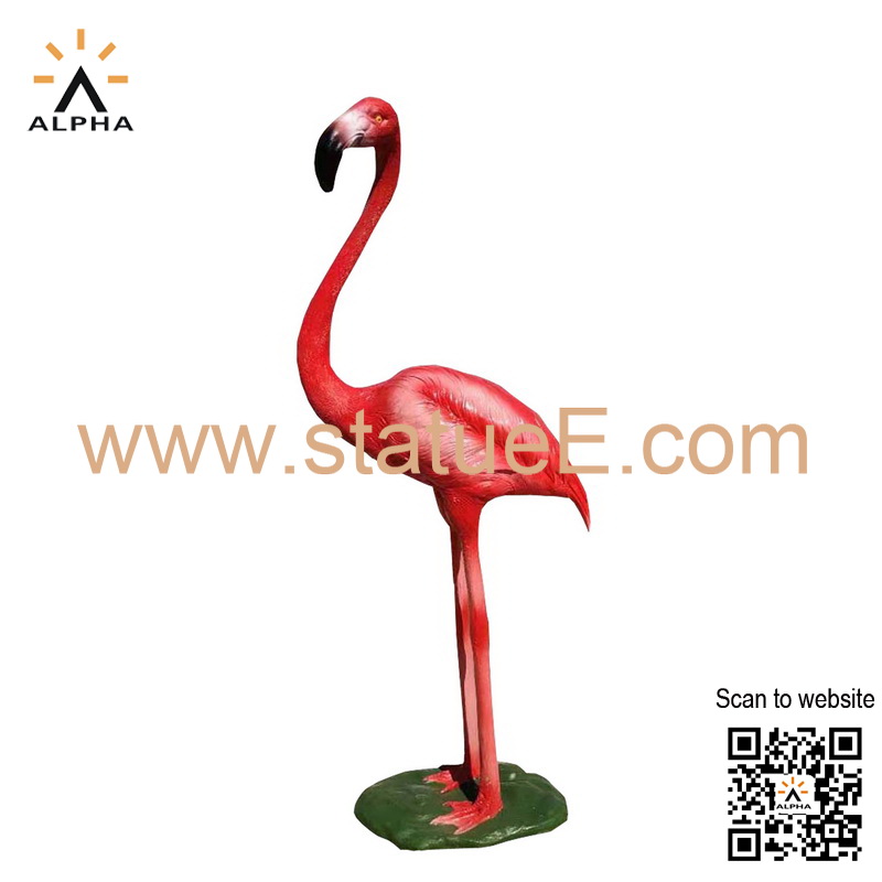 large flamingo statue