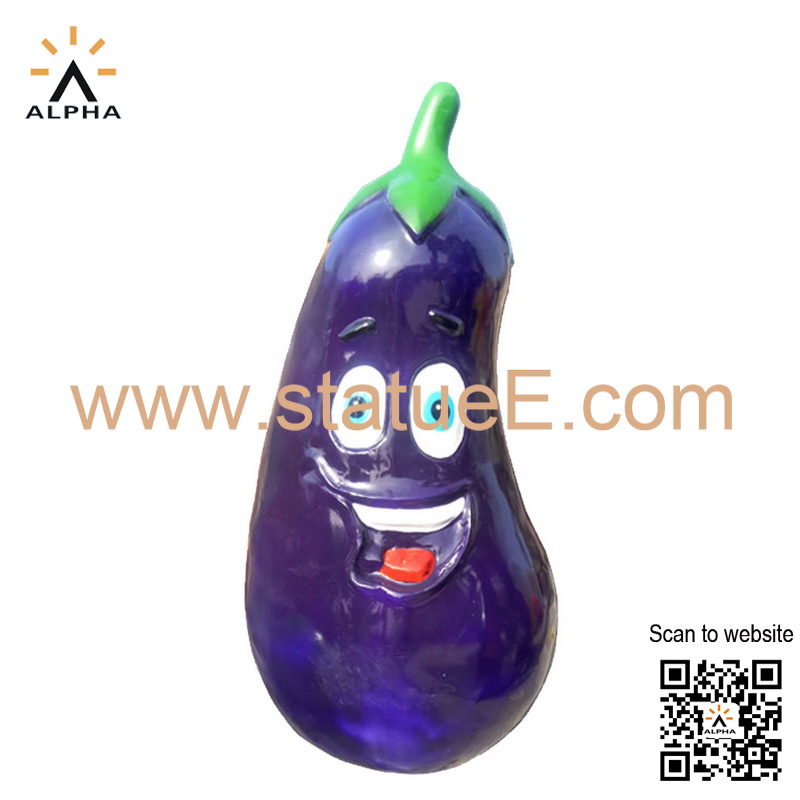 Purple cartoon eggplant