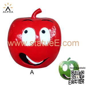 Cartoon apple sculpture