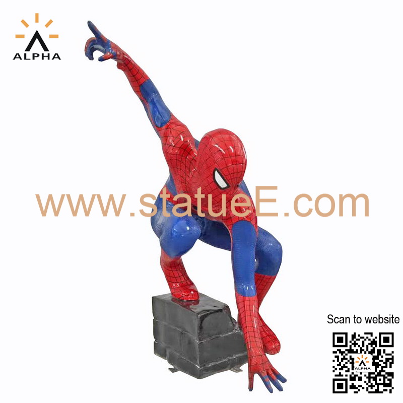 Fiberglass spider man statue
