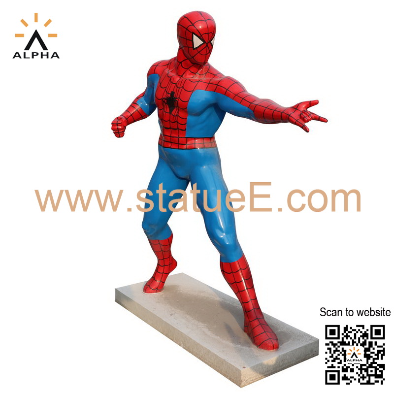 Life size spider man statue