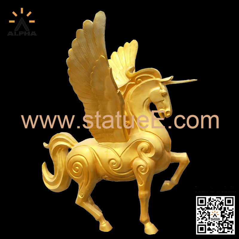 Flying unicorn sculpture
